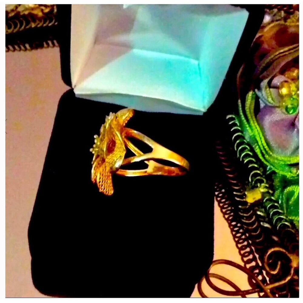 🌺 VINTAGE 14k HIBISCUS MESH RING/FINAL REDUCTION PRICE $400….. - Picture 1 of 8